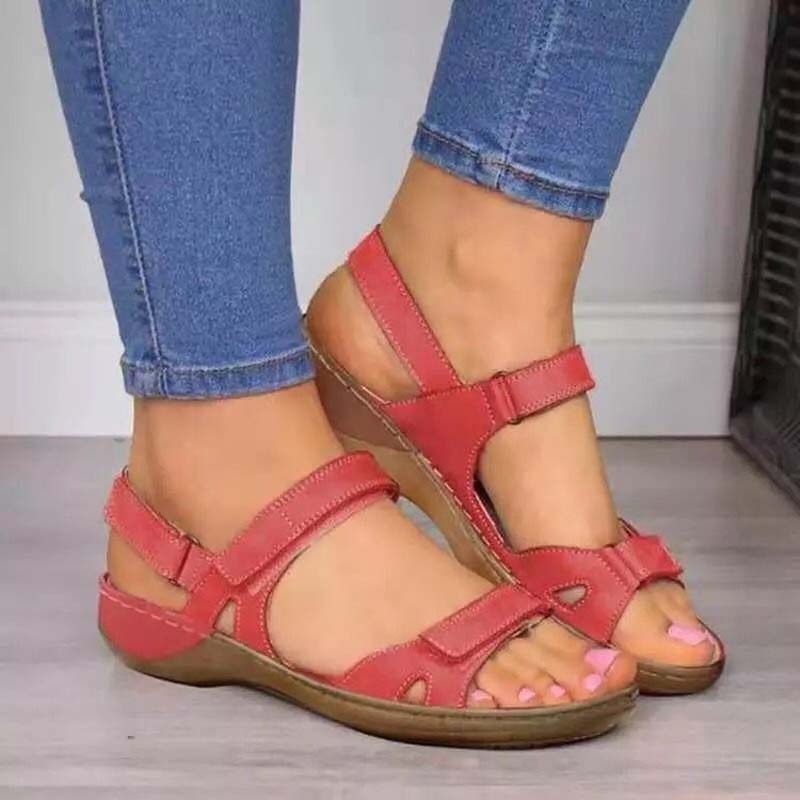 Felicidad de verano Clark | Sandalias ortopédicas de verano con cierre de velcro para mujer.