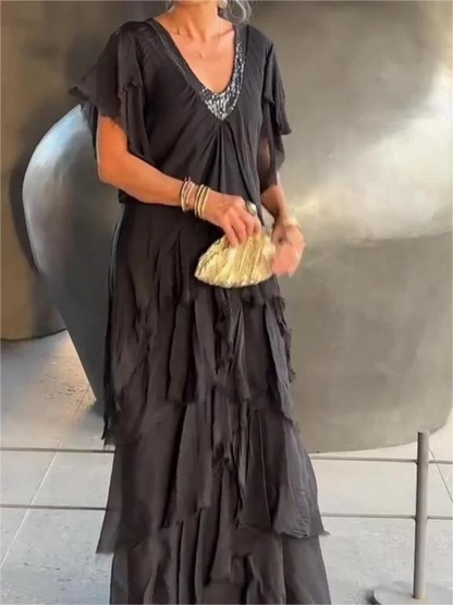 Vestido Serengeti: Elegancia Moderna fusionada con Riquezas Ancestrales