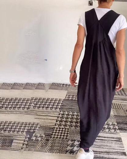 Vestido casual de tirantes en color sólido