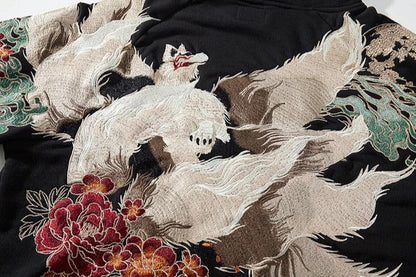 Ookami - Sudadera Bordada con Capucha