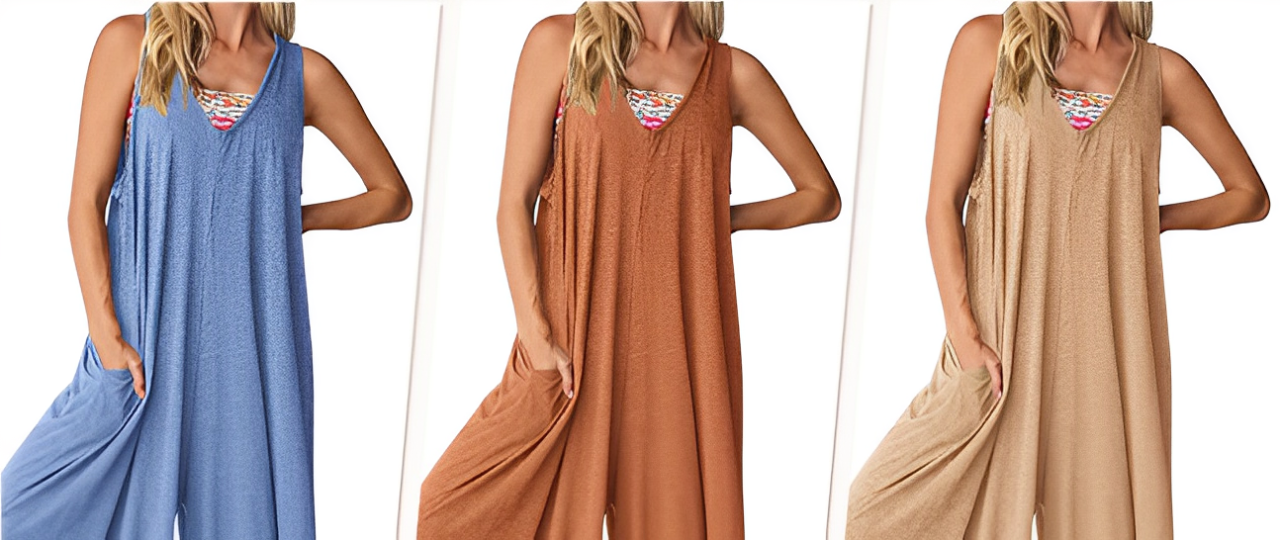 MONO BRISA URBANA - PIERNA ANCHA, SIN MANGAS Y CUELLO EN V