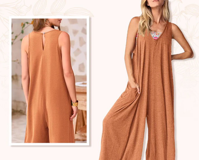 MONO BRISA URBANA - PIERNA ANCHA, SIN MANGAS Y CUELLO EN V