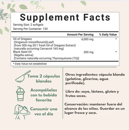 Aceite de Orégano + Semilla Negra Natural™