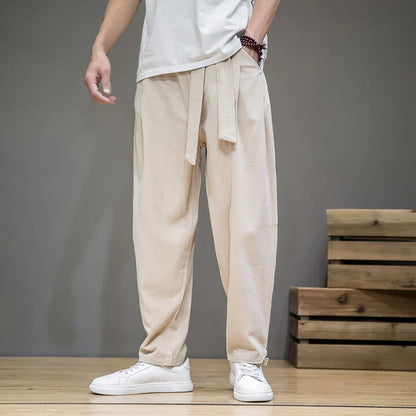 Pantalones de lino transpirables para hombre