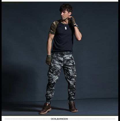 Pantalones tácticos cargo de camuflaje para hombre