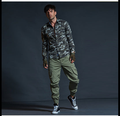 Pantalones tácticos cargo de camuflaje para hombre