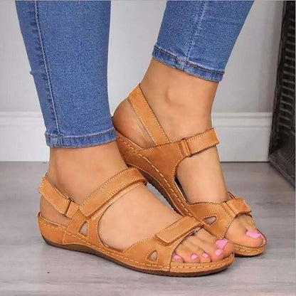 Felicidad de verano Clark | Sandalias ortopédicas de verano con cierre de velcro para mujer.