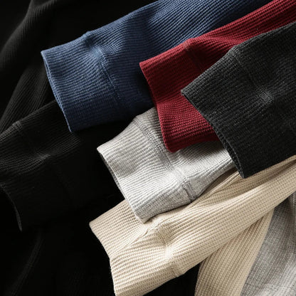 Camisa henley de punto gofre