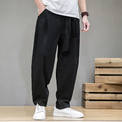 Pantalones de lino transpirables para hombre