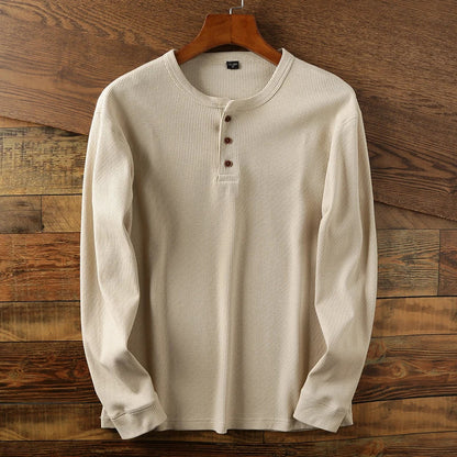 Camisa henley de punto gofre