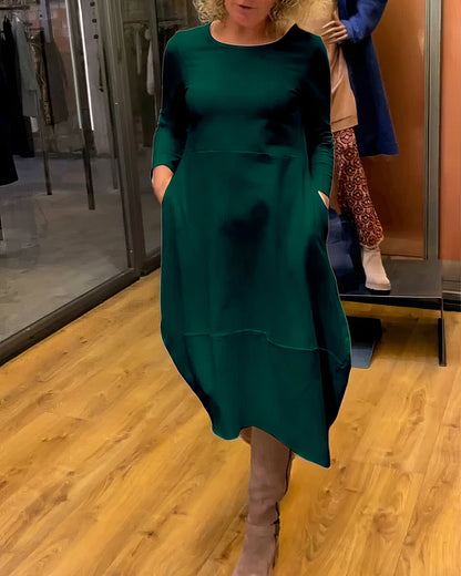 Vestido Elegante de Color Sólido