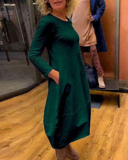 Vestido Elegante de Color Sólido