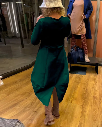 Vestido Elegante de Color Sólido